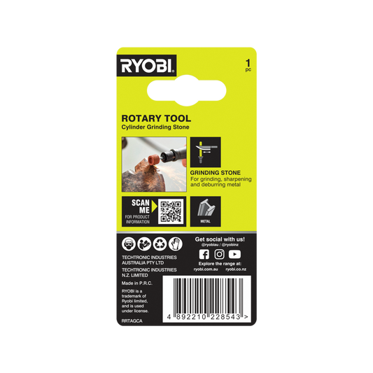 Ryobi Rotary Cylinder Grinding Stone - 9.5mm - Aluminium Oxide - Sharpening Tool – view 2 - Auzzistore