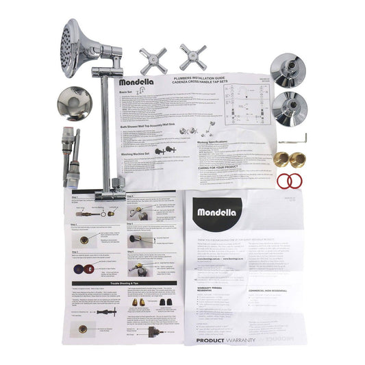 Mondella Cadenza Chrome Shower Set - 1/2 Turn - 280mm x 70mm x 160mm - 3 Star WELS – view 2