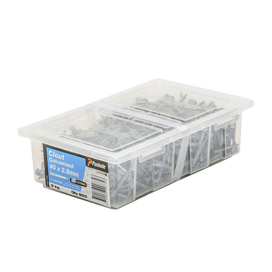 Paslode Galvanised Clouts 40mm x 2.8mm 2kg Pack Durable Fasteners - Auzzistore