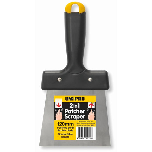 Uni Pro 120mm 2 in 1 Patcher Scraper - Steel - Flexible Blade - Comfortable Handle