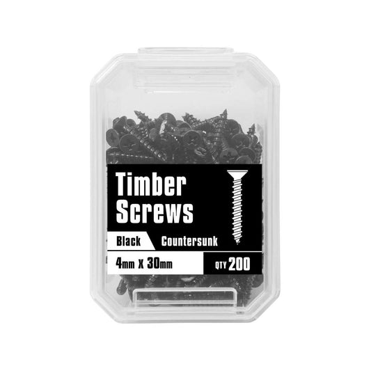 Pinnacle Countersunk Timber Screws - 4 x 30mm - Black - Corrosion Resistant – view 2 - Auzzistore