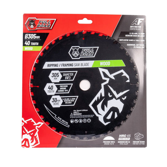 Full Boar Circular Saw Blade - 305mm 40t - High-Speed Steel - Precision Cutting