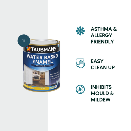 Taubmans 1L Accent Gloss Water Based Enamel Paint - Low VOC - Non-Yellowing – view 2 - Auzzistore
