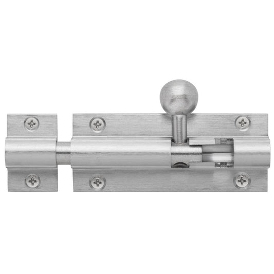 Delf Trade Satin Chrome Barrel Bolt 75 x 32 x 9.5mm Zinc Alloy Durable - Auzzistore