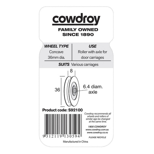 Cowdroy 36mm Sliding Track Door Wheel - Delrin - 25kg Capacity - Smooth Operation – view 2 - Auzzistore