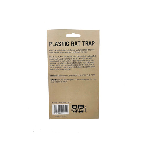 Plastic Rat Trap Single Clean Touch - 1 Pack - 75mm x 140mm - Black - Durable – view 2 - Auzzistore
