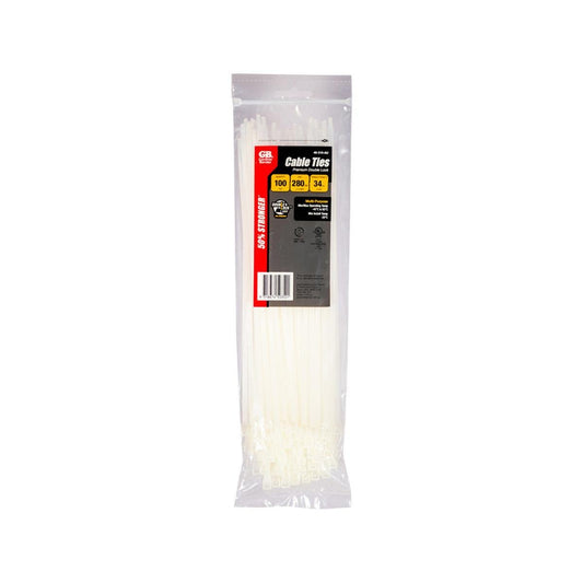 Gardner Bender Double Lock Cable Ties 100 Pack - 280 x 4mm - 34KG Strength