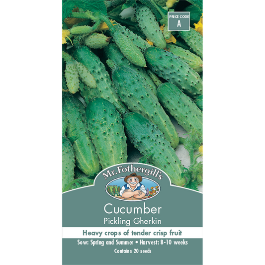 Mr Fothergill Pickling Gherkin Cucumber Seed 75mm Green Easy Grow - Auzzistore