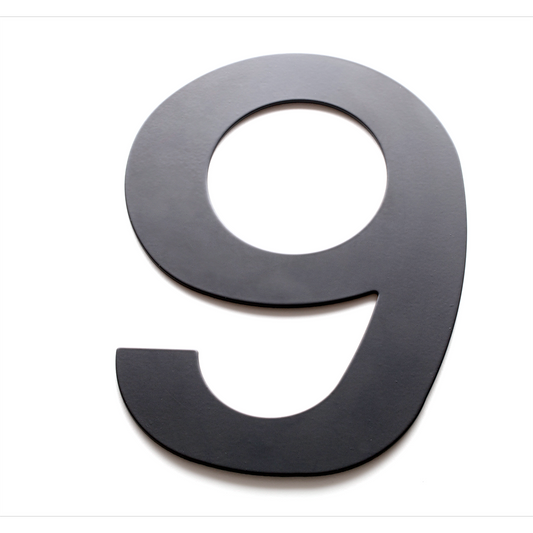Sandleford Black Lorenzo House Number 9 - 200mm Rust Resistant Steel