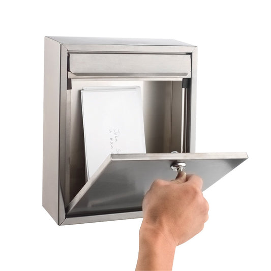 Sandleford Wall Mount Letterbox - 260mm x 310mm - Stainless Steel - Lockable – view 2