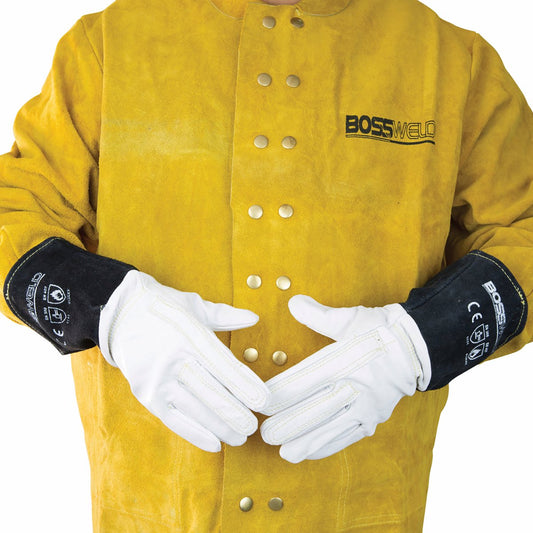 Bossweld Long Tig Welding Gloves - 34cm - Goat Leather - High Dexterity – view 2 - Auzzistore