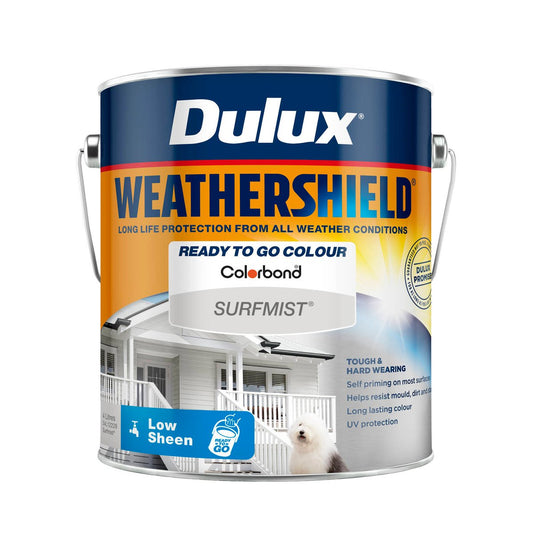 Dulux Surfmist Low Sheen Weathershield Exterior Paint 4L - 4L - UV Protection - Auzzistore