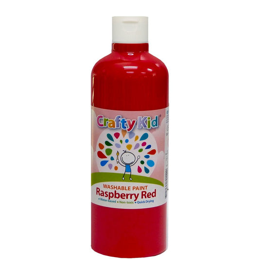 Boyle Crafty Kid Washable Paint - 500ml - Raspberry Red- Washable