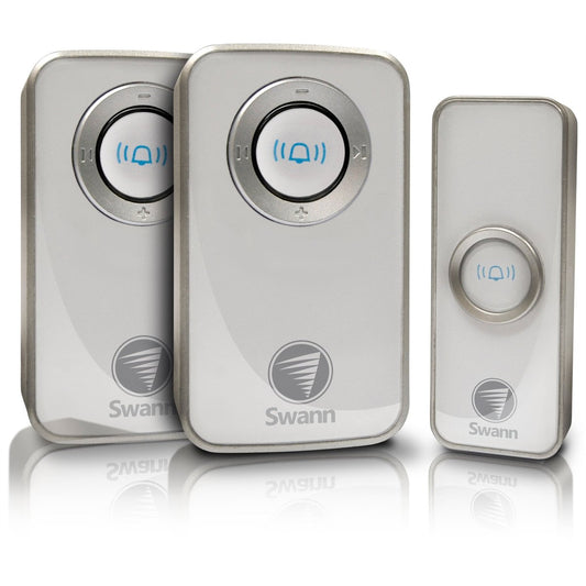 Swann Wireless Door Chime - 2 Receivers - Silver - Easy Install - 50m Range – view 2 - Auzzistore