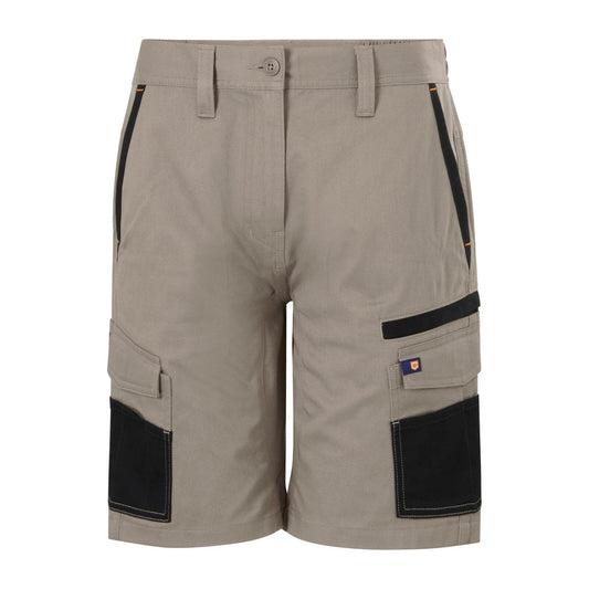 Citeco Size 14 Womens Mid Shorts 240mm Khaki - Cotton Stretch - UPF 50+ – view 2