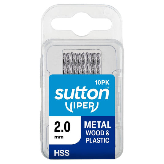 Sutton Tools Viper Drill Bit 10 Pack - 2.0mm - HSS - Precision Drilling - Auzzistore