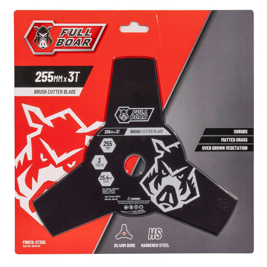 Full Boar Brush Cutter Blade - 255mm x 3T - Hardened Steel - Durable Cutting – view 2 - Auzzistore