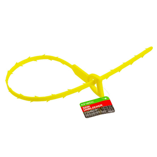 Kinetic 40cm Sink Drain Unblocker - PVC - Yellow - Chemical-Free Solution