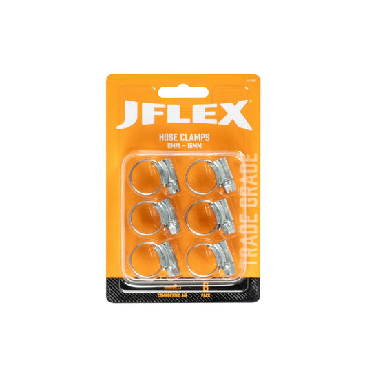 Jflex Hose Clamp 6 Pack - 11-16mm - Zinc-Plated - Durable Fastening – view 2 - Auzzistore