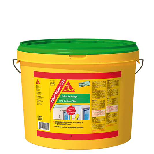 Sika 5L White Filler 101 Fine Surface Filler - Indoor Use - Quick Drying - Auzzistore