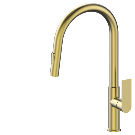Mondella Rococo Pull Down Sink Mixer - 145mm x 435mm - Brushed Brass - Lead-Free – view 2