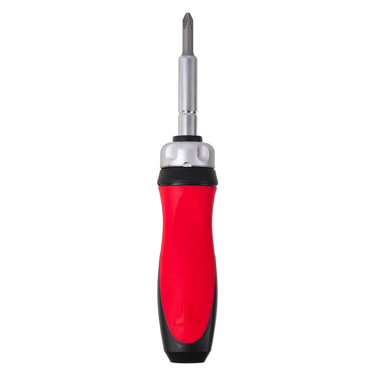 Trojan 6 in 1 Ratcheting Screwdriver - Ergonomic Handle - Red and Black - TJQ0136 – view 2