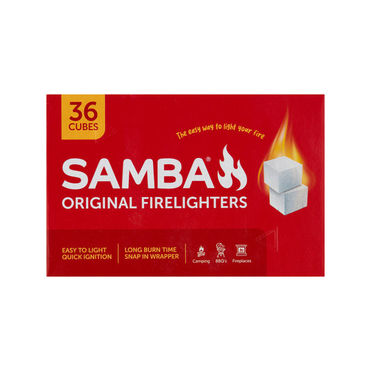 Samba Original Firelighters - 36 Pack - Easy To Light - Long Burn Time