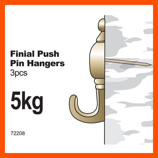Everhang Brass Plated Picture Hanging Push Pin 3 Pack Easy Install – view 2