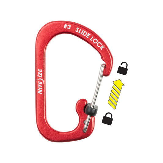 Nite Ize Slidelock Carabiner Aluminium 3 Red - Lightweight - 25lb Rating – view 2