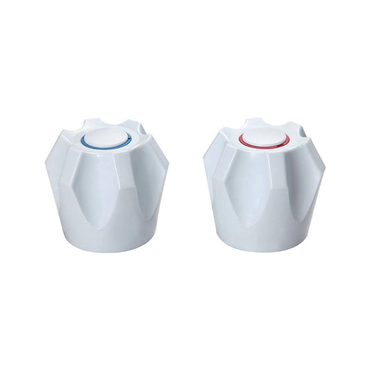Shaw & Mason White PVC Six Point Style Handles Pair - 93mm x 203mm - Durable