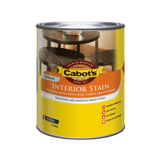 Cabot Interior Stain Tint Base 1L Oil Based Enhances Timber Grain - Auzzistore