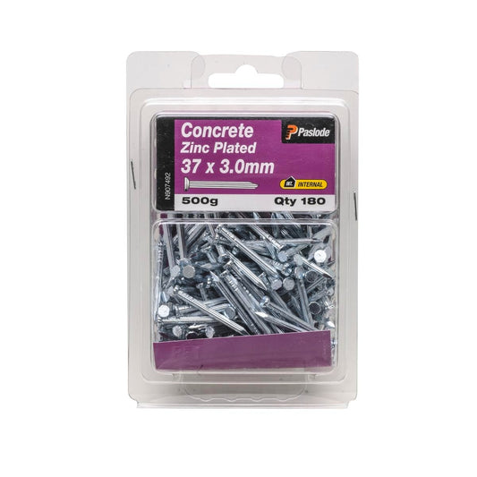Paslode Concrete Nails 37mm Zinc Plated 500g 180 Pack Durable Holding - Auzzistore