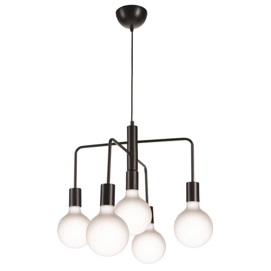 Brilliant Lighting Black Lou Diy Pendant Light - 5xE27 - Metal - Easy Install