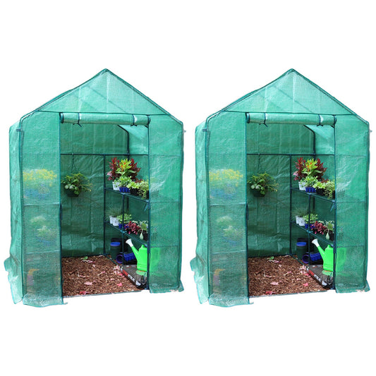 Greenlife Large Walk-in Greenhouse Twin Pack With PE Cover 195 x 143 x 143cm – view 2