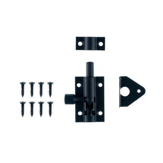Taskmaster 38mm Barrel Bolt - Matte Black - 38mm - Brass Construction – view 2 - Auzzistore