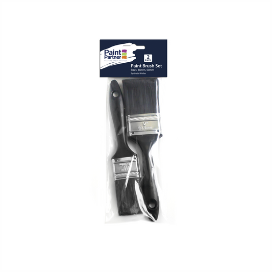 Paint Partner 38mm 50mm 2 Piece Paint Brush Set - Synthetic - Economical - Auzzistore