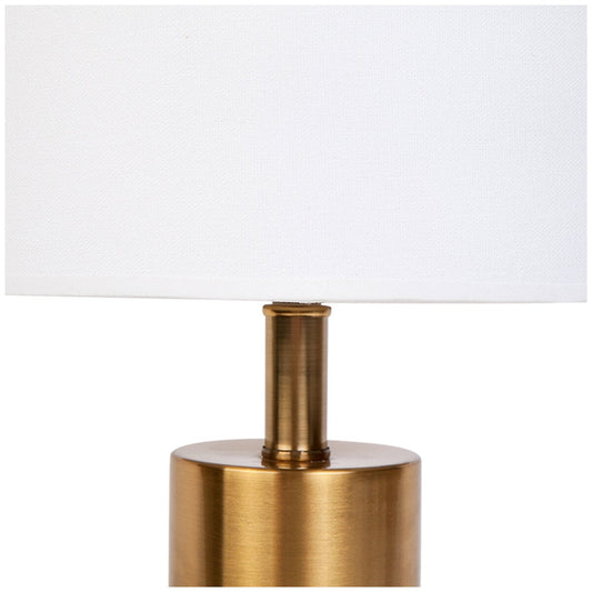 Cafe Lighting and Living Lane Table Lamp Marble And Brass White Linen Shade — image 2