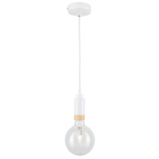 Brilliant Lighting Conway Suspension Kit E27 42W White Timber Adjustable