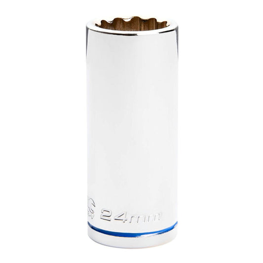 Kincrome 24mm 1/2 Drive Deep Socket - Chrome Vanadium Steel - Rust Resistant - Auzzistore