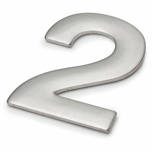 Sandleford 50mm Stainless Steel Self Adhesive House Number 2 - Silver