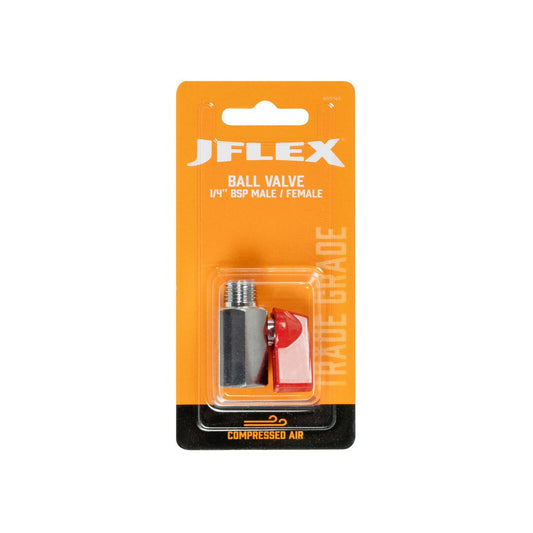 Jflex Mini Ball Valve 1/4" BSP Male & Female - Nickel-Plated Brass - High Pressure – view 2 - Auzzistore