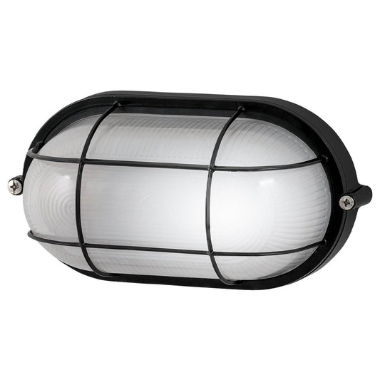 Arlec Black Oval Caged Bunker Light - 1 x 60W E27 - Weather Resistant - 210mm – view 2