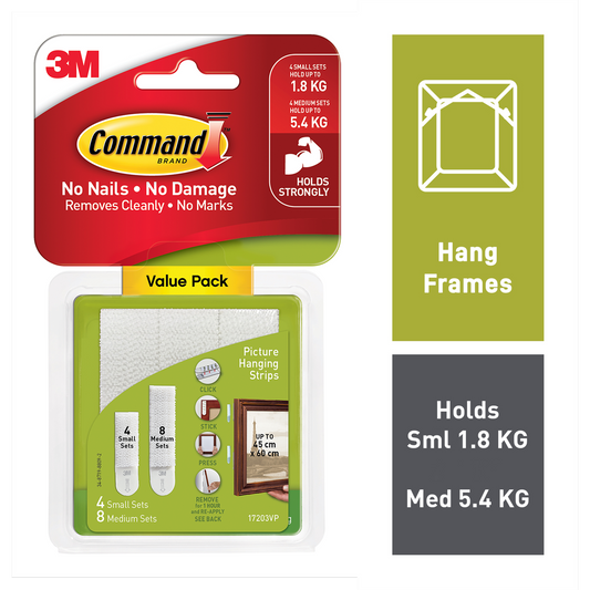 Command Picture Hanging Strips - Small Medium - White - Damage-Free - 12 Pack – view 2