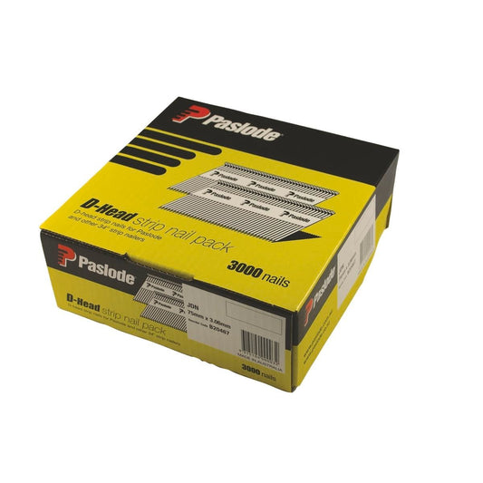 Paslode 75mm D Head Pneumatic Nails - Steel - 3000 Pack - Galvanised - Auzzistore