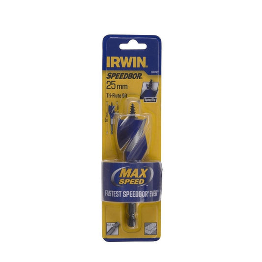 Irwin Speedbor Max Speed Bit 25mm Metal Tri Flute For Fast Drilling - Auzzistore