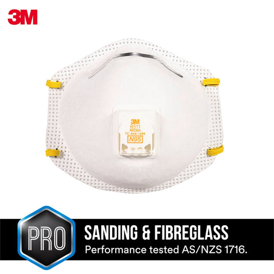 3M P2 Sanding and Fibreglass Respirators - 2 Pack - Polypropylene - Valved – view 2