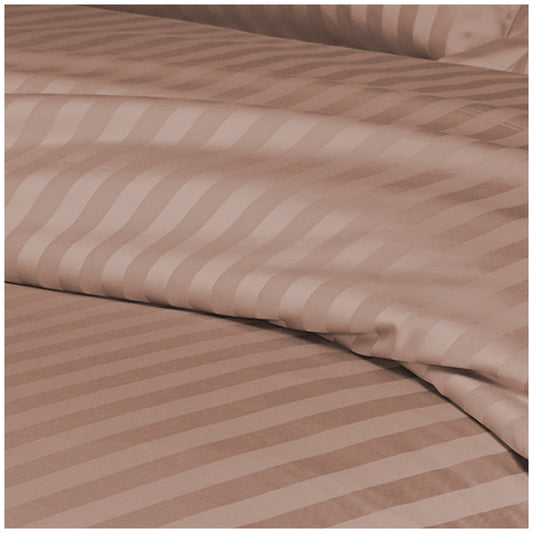 Ramesses 1200 Thread Count Cotton Sateen Stripe King Quilt Cover Set Coffee – view 2 - Auzzistore