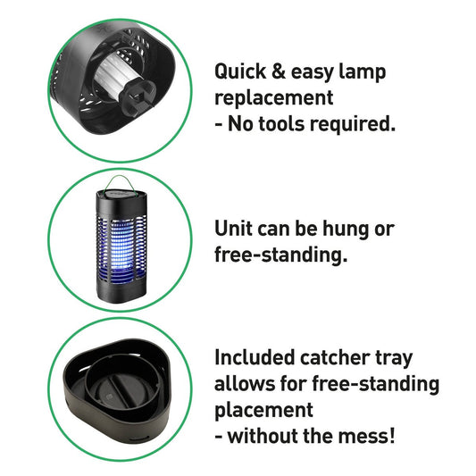 Gecko Medium LED Zapper - Insect Control Device - 30m Coverage - Weatherproof – view 2 - Auzzistore