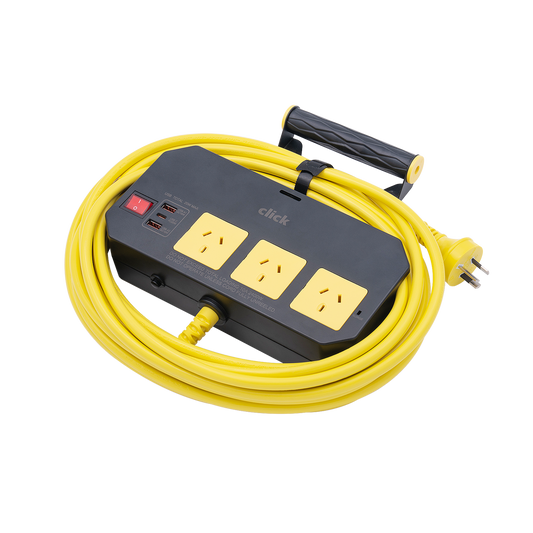 Click 10m Cord Wall Mountable Power Board - 3 Outlet with Hanger - Fast Charging – view 2 - Auzzistore