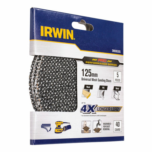 Irwin Orbital Sanding Disc - 125mm - Silicon Carbide - 40 Grit - 5 Pack – view 2 - Auzzistore